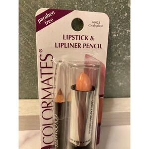 Colormates Lipstick & Lipliner Pencil Duo Coral Splash 62623 Paraben Free New
